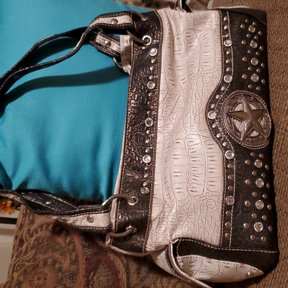 P&G tan and brown purse